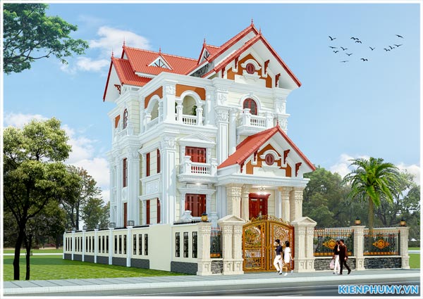 Mẫu biệt thự kiểu pháp mặt tiền 10m tại hà nội